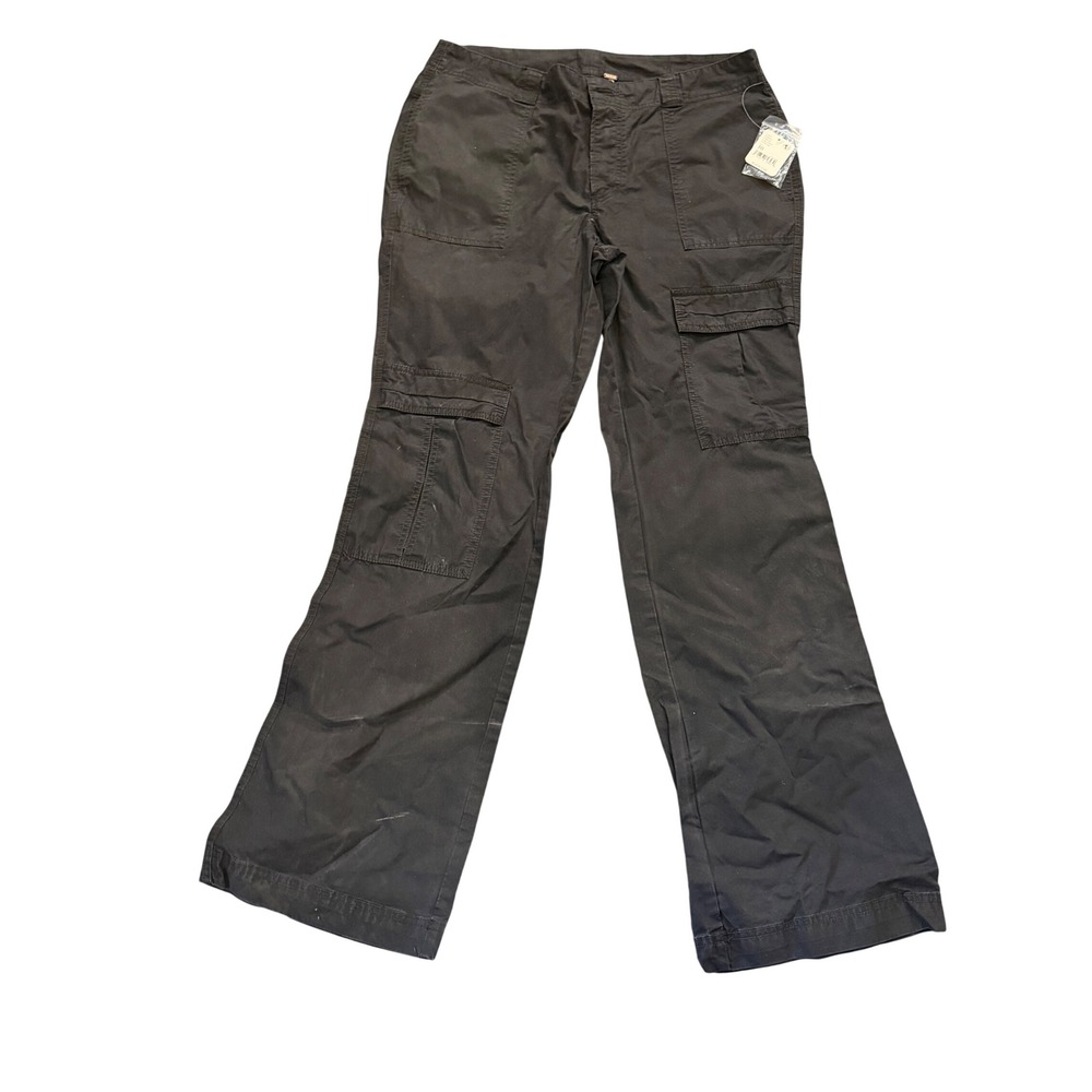 NWT Free People The Thing Is Low Rise Utility Cargo Pants Black Size 10